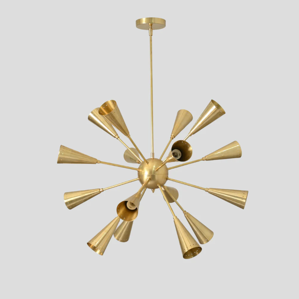 16 Light Brass Chandelier - Modern Ceiling Light