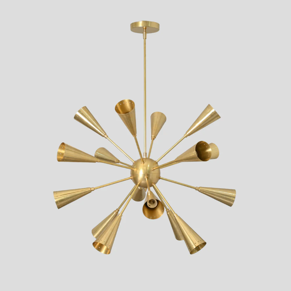 16 Light Brass Chandelier - Modern Ceiling Light - Image 2