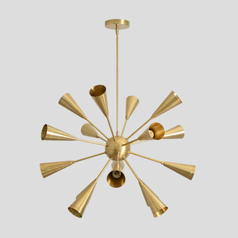 16 Light Brass Chandelier - Modern Ceiling Light - Image 5