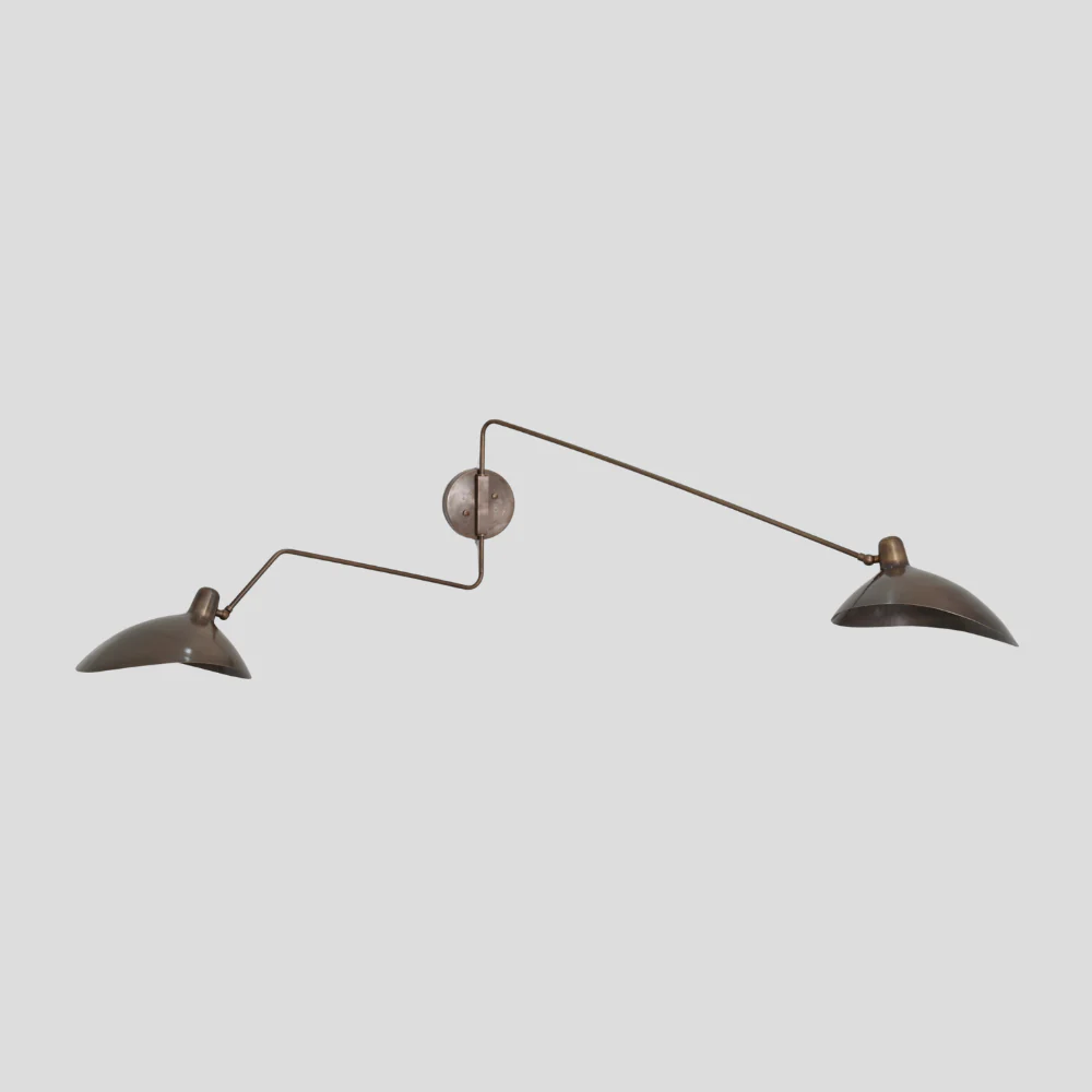 Double Swing Arm Sconce - Adjustable Brass Wall Lamp - Image 5