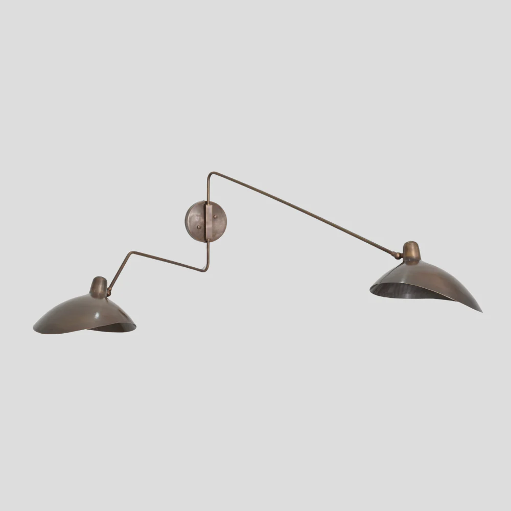 Double Swing Arm Sconce - Adjustable Brass Wall Lamp - Image 6