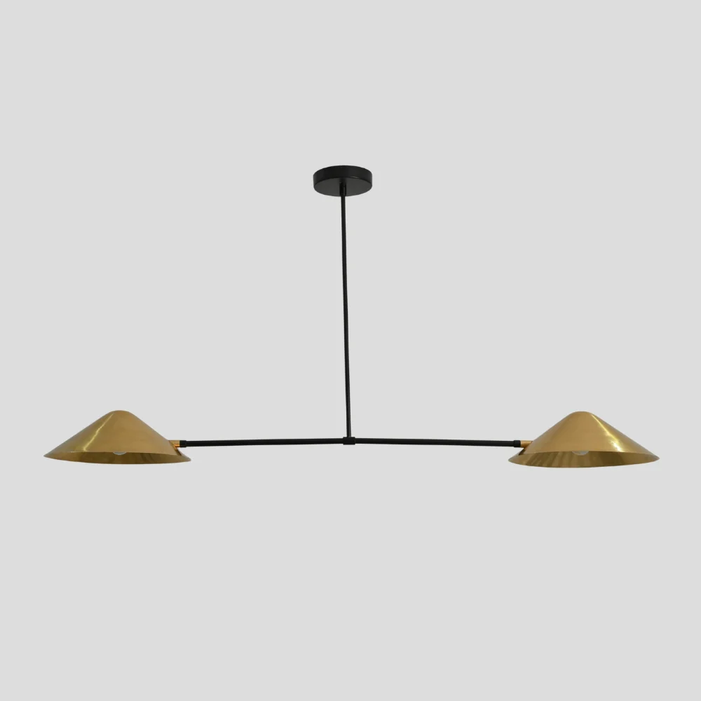 2 Light Modern Ceiling Light - Brass Sputnik Pendant - Image 2