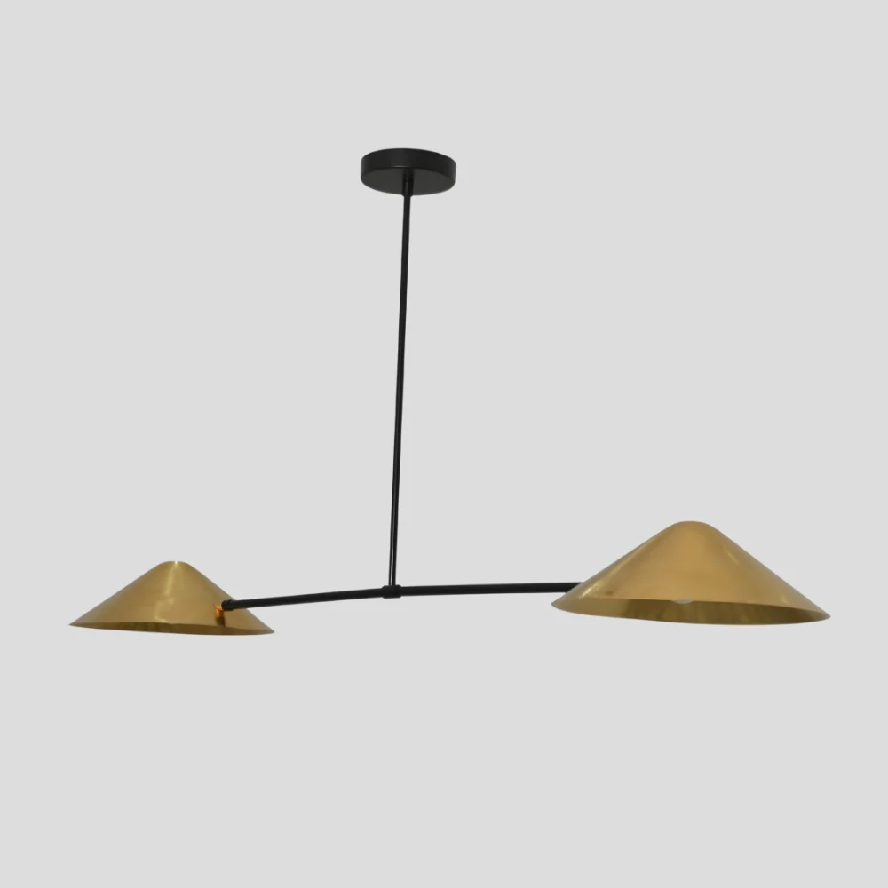2 Light Modern Ceiling Light - Brass Sputnik Pendant - Image 3