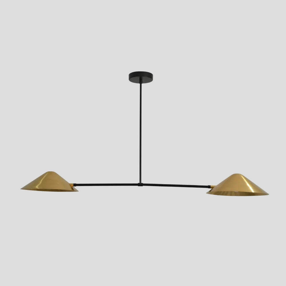 2 Light Modern Ceiling Light - Brass Sputnik Pendant - Image 4