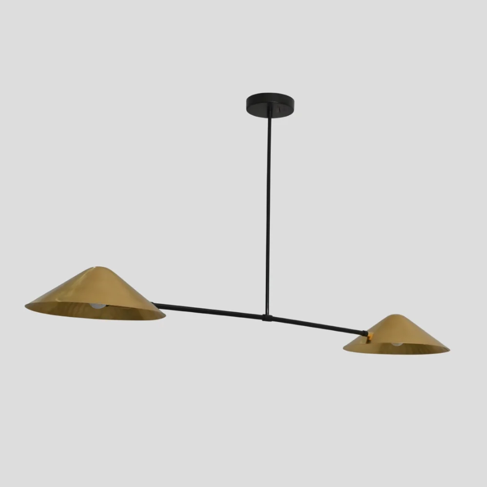2 Light Modern Ceiling Light - Brass Sputnik Pendant - Image 5