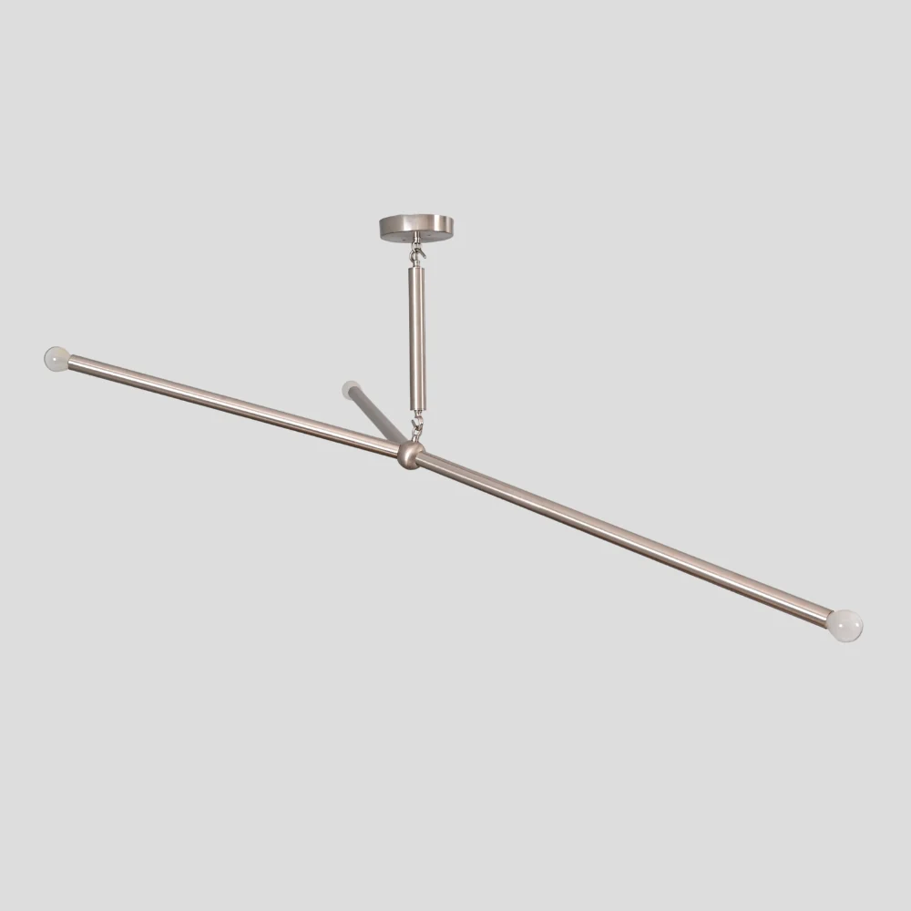 3 Arm Sputnik Ceiling Light - Brass Glass Globe Pendant - Image 2