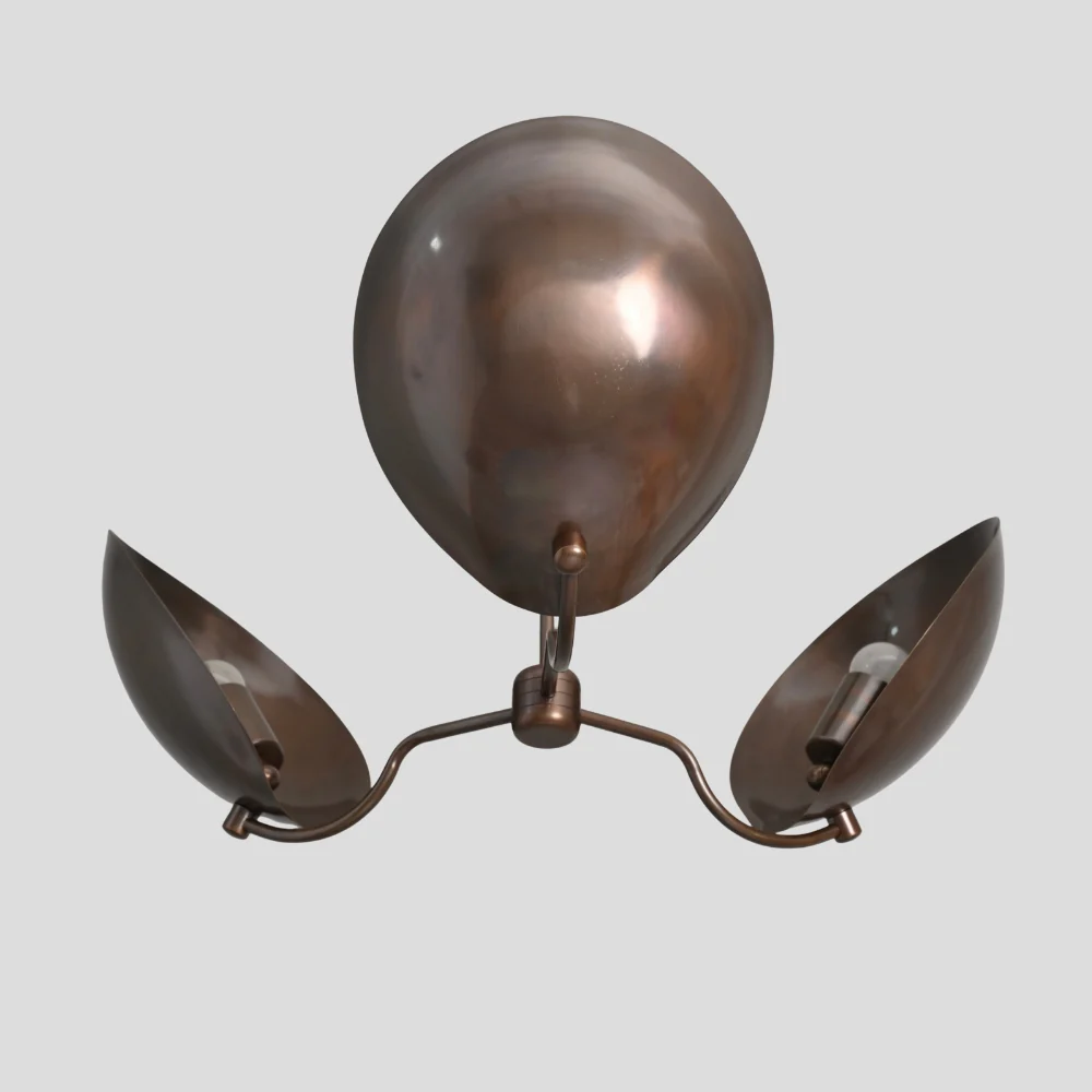 3 Light Brass Sputnik Chandlier - Mid Century Ceiling Light - Image 3