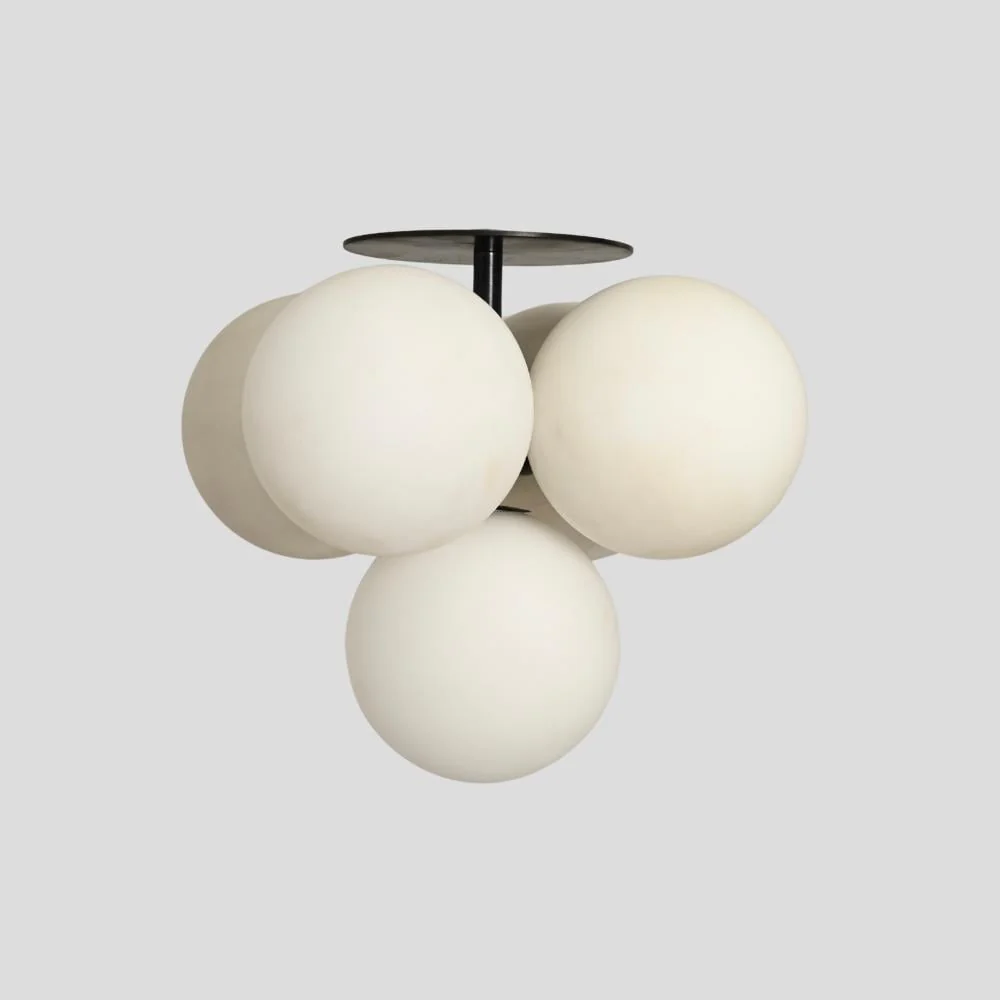 Flush mount Ceiling Light 5 Glass Globe - Ceiling Fixture