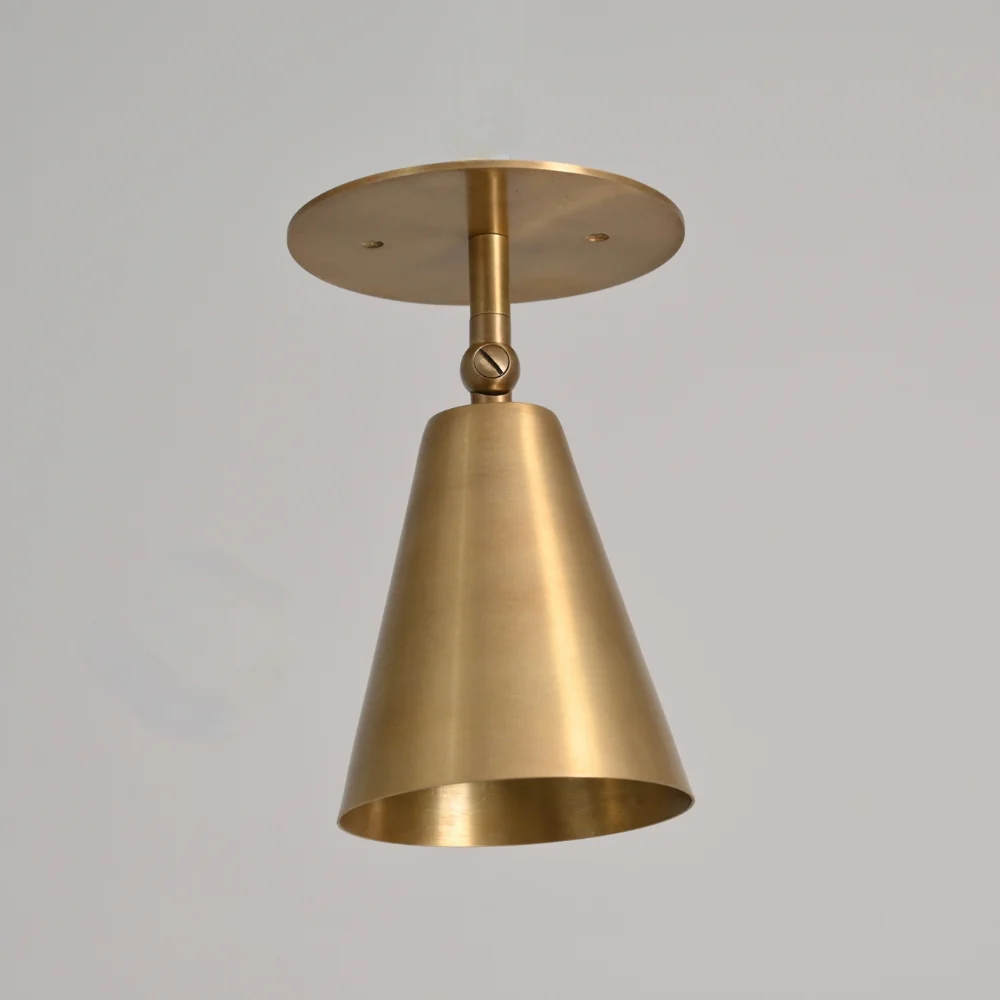 Adjustable Brass Spot Light - Large Cone Flush Mount - Image 2