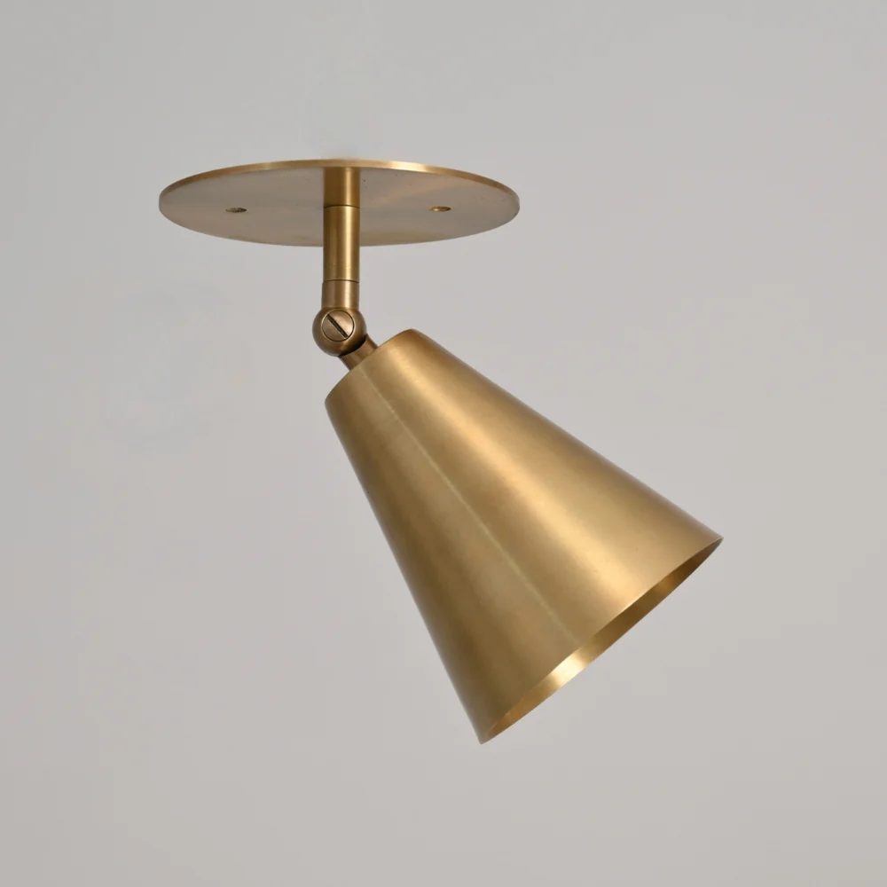 Adjustable Brass Spot Light - Large Cone Flush Mount - Image 3