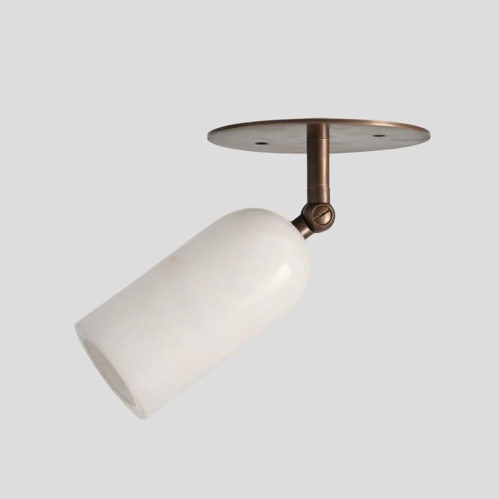 Alabaster Spot Light - Brass Adjustable Flush Mount - Image 3