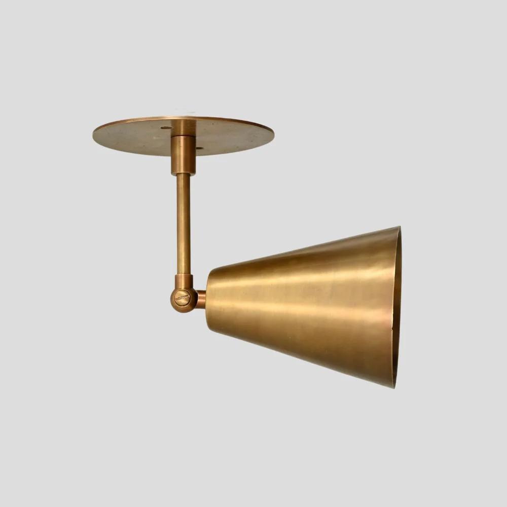Articulated Brass Arm Sconce - 1950s Wall Lamp - Image 3