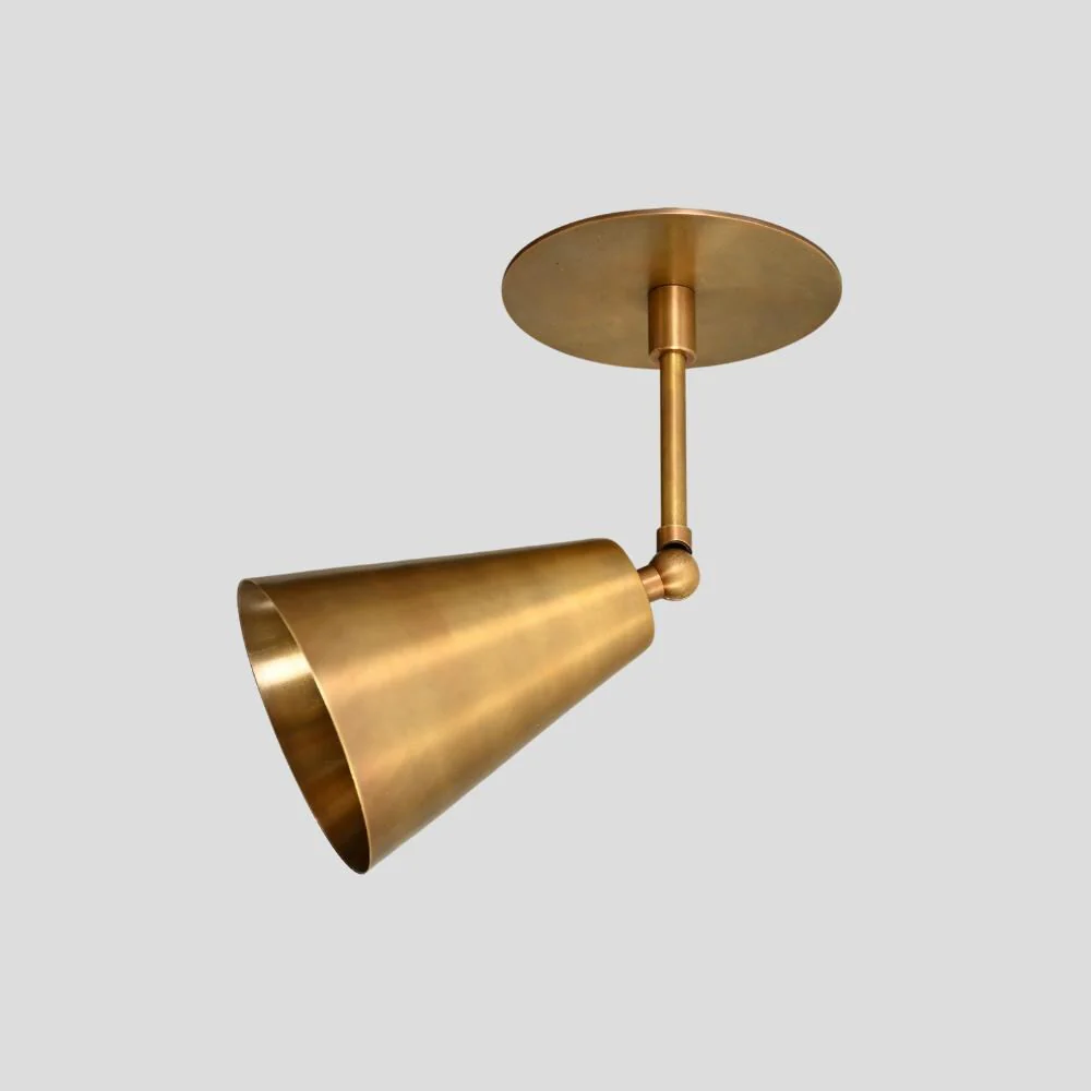 Articulated Brass Arm Sconce - 1950s Wall Lamp - Image 4