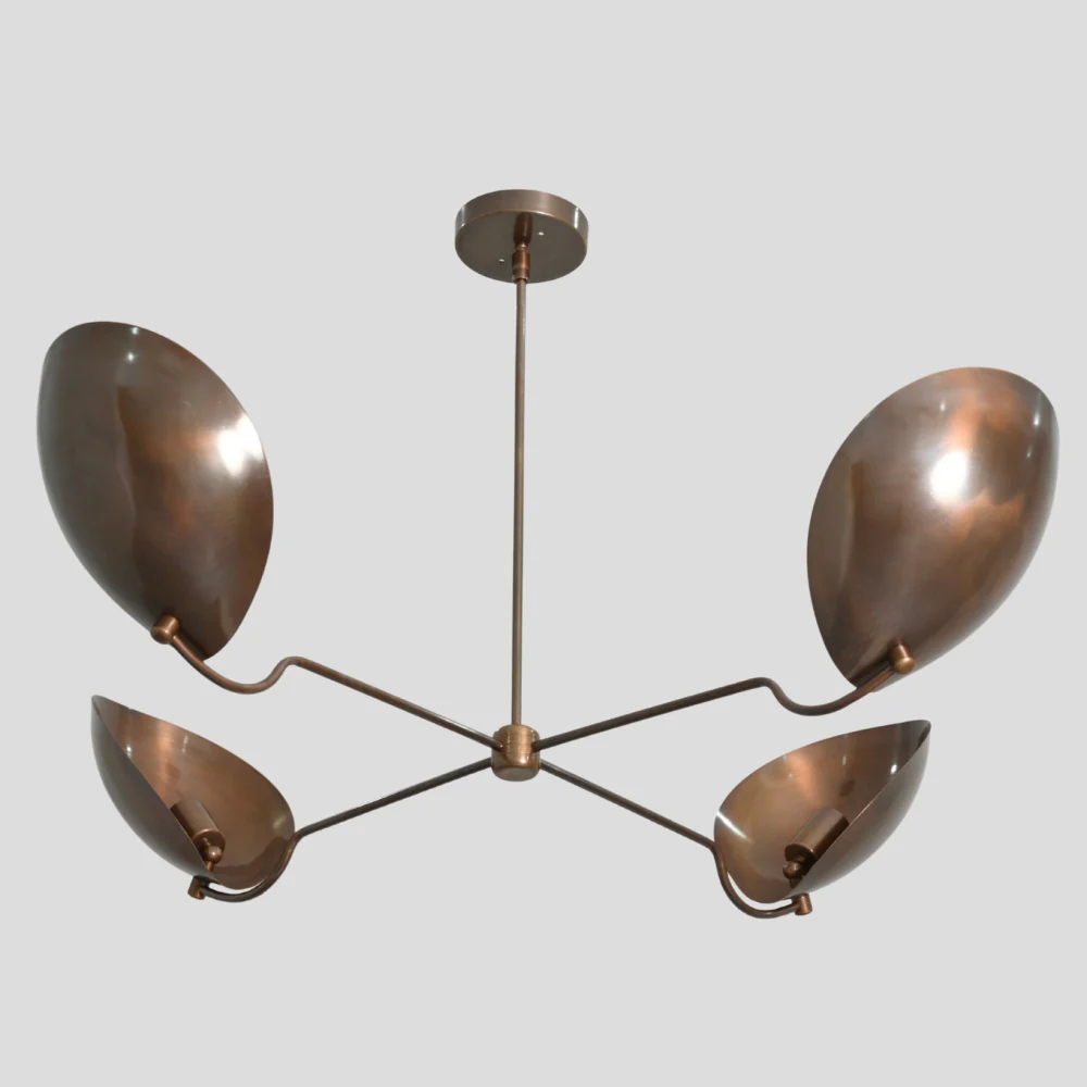 Brass Chandelier - 4 Light Sputnik Antique Brass - Image 2