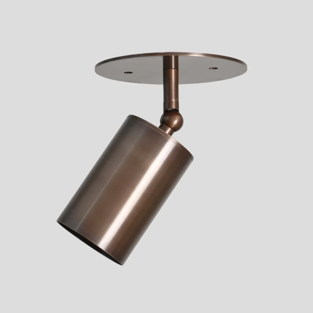 Brass Cylinder Spot Light - Adjustable Flush Mount