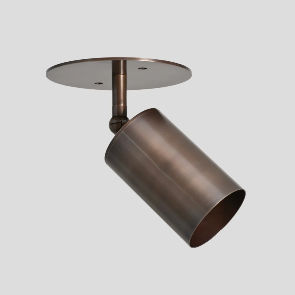 Brass Cylinder Spot Light - Adjustable Flush Mount - Image 2