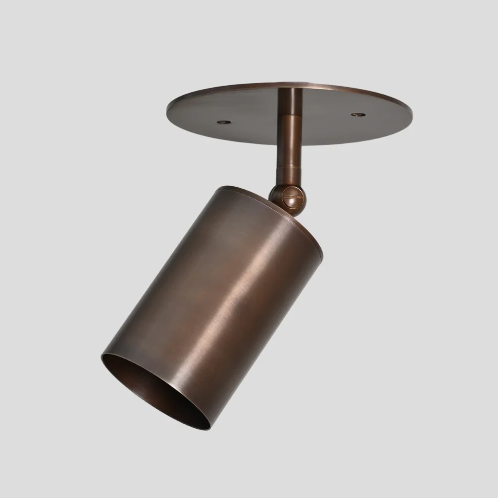 Brass Cylinder Spot Light - Adjustable Flush Mount - Image 5