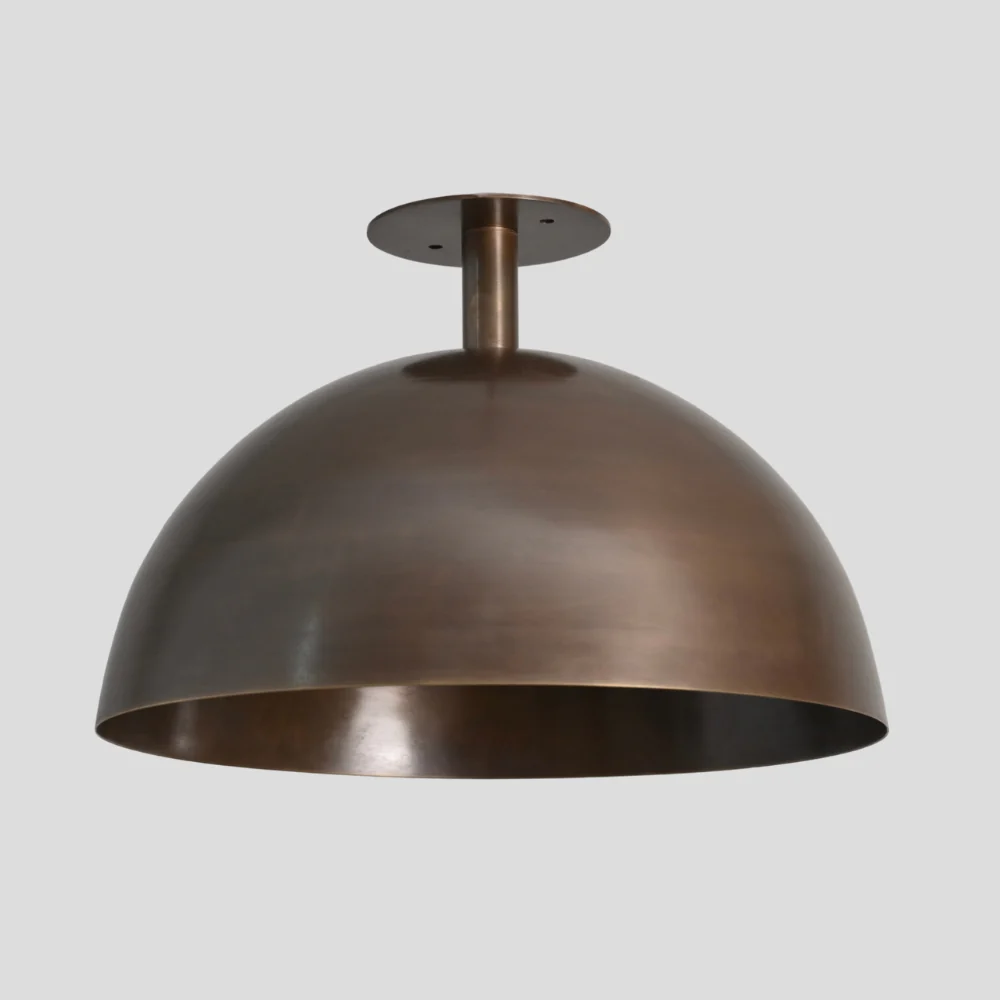 Brass Dome Flush Mount - Minimalist Rod - Image 3
