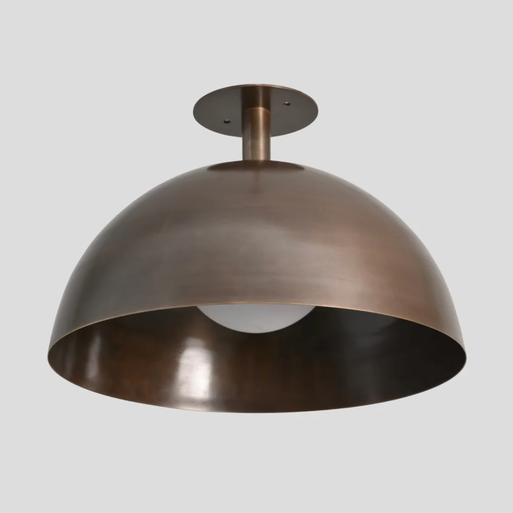Brass Dome Flush Mount - Minimalist Rod - Image 4