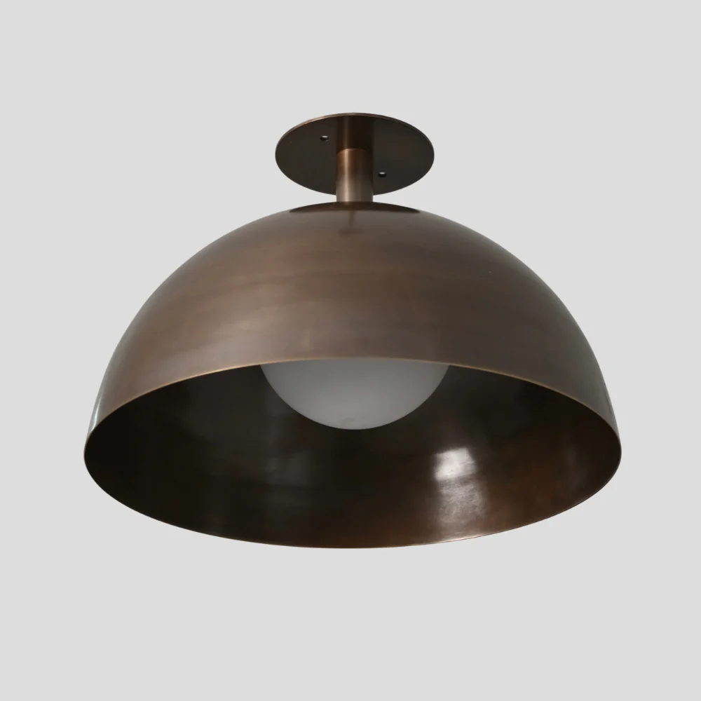 Brass Dome Flush Mount - Minimalist Rod - Image 5