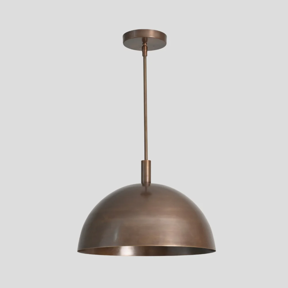 Brass Dome Pendant - Mid Century Ceiling Light