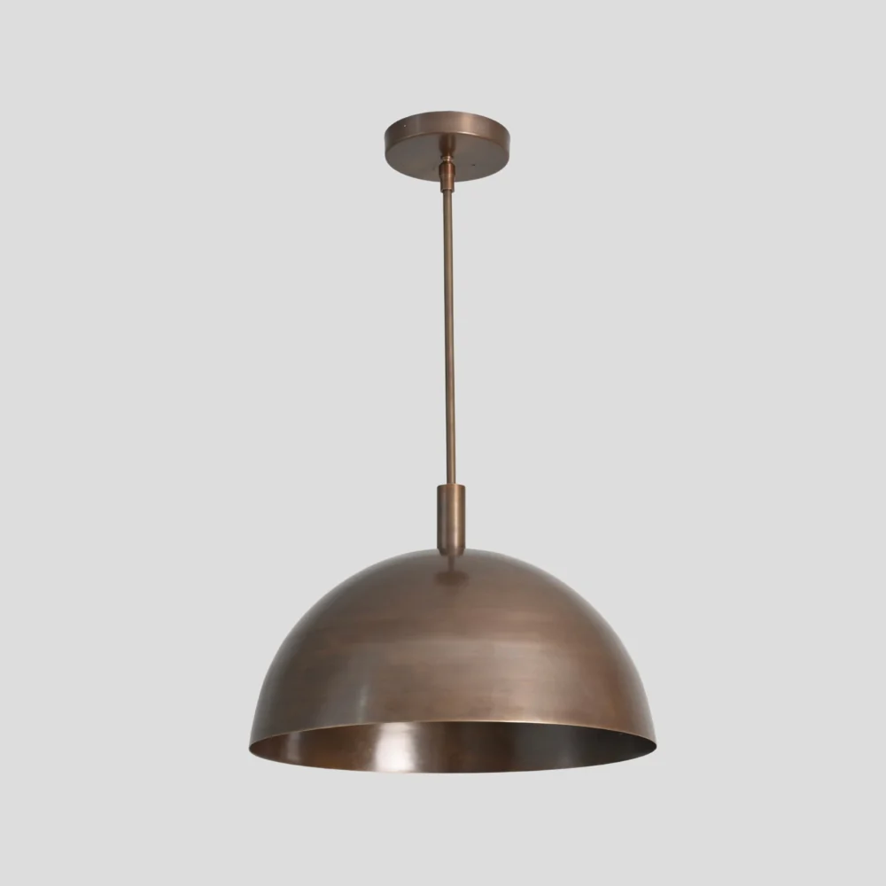 Brass Dome Pendant - Mid Century Ceiling Light - Image 2