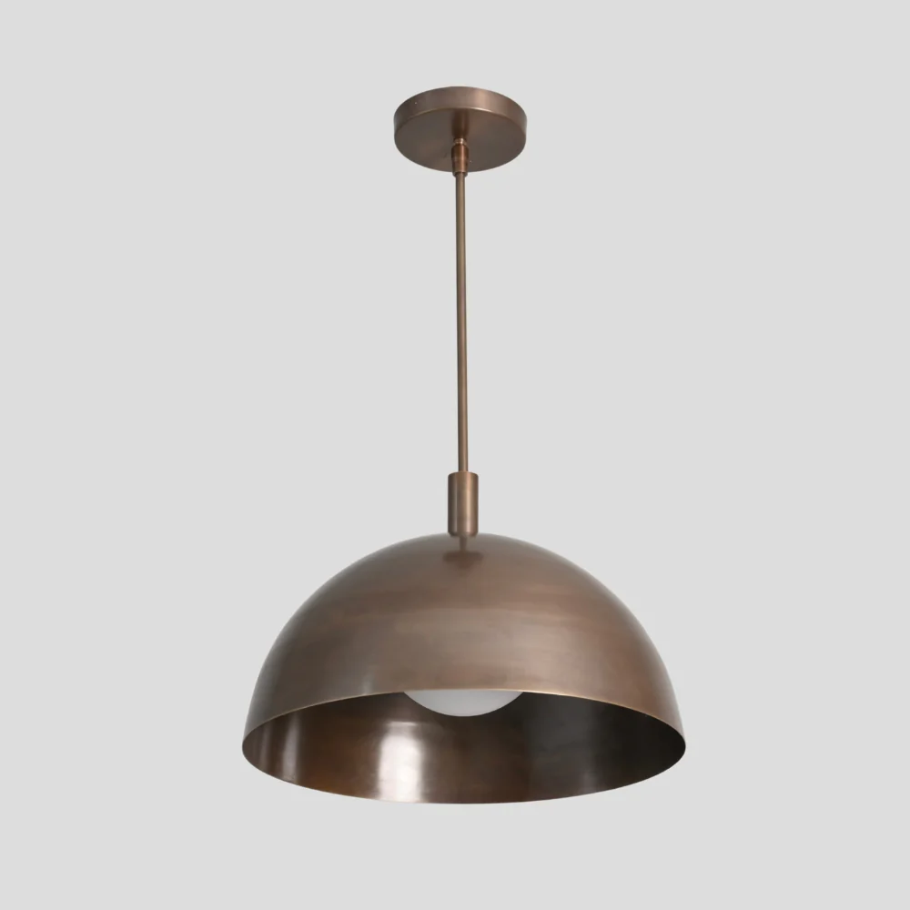 Brass Dome Pendant - Mid Century Ceiling Light - Image 3
