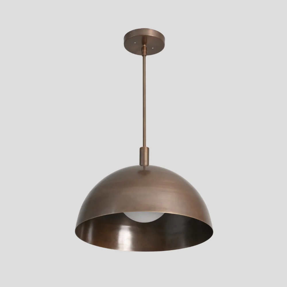 Brass Dome Pendant - Mid Century Ceiling Light - Image 4