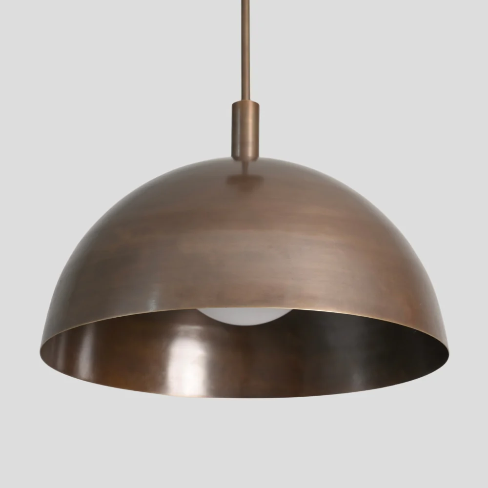 Brass Dome Pendant - Mid Century Ceiling Light - Image 5
