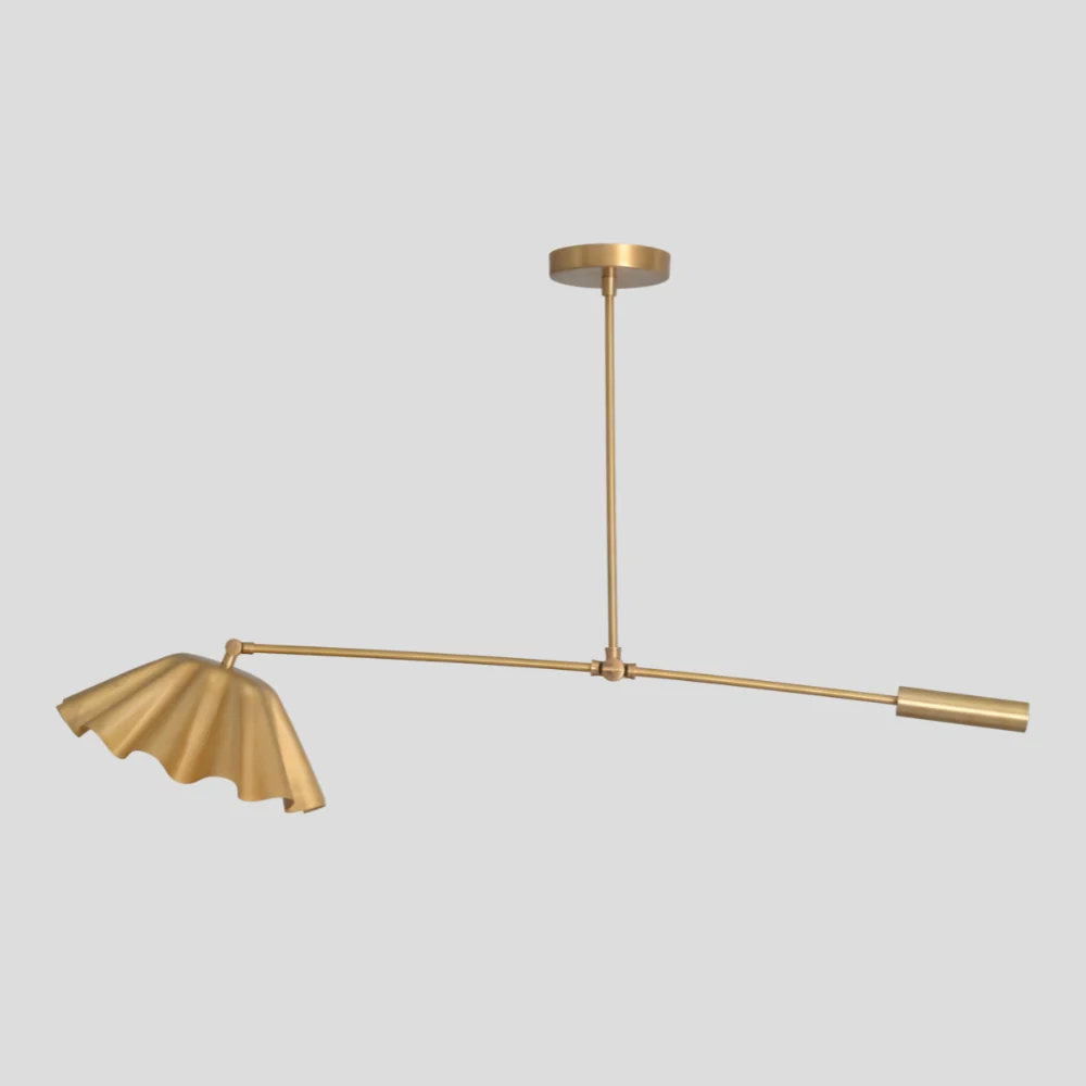 Brass Flower Pendant - Swing Arm Ceiling Light