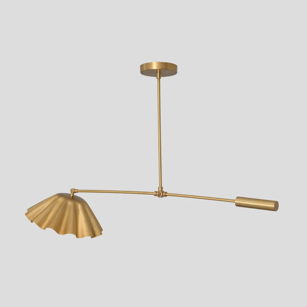 Brass Flower Pendant - Swing Arm Ceiling Light - Image 2