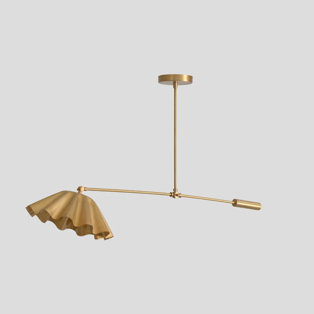 Brass Flower Pendant - Swing Arm Ceiling Light - Image 3