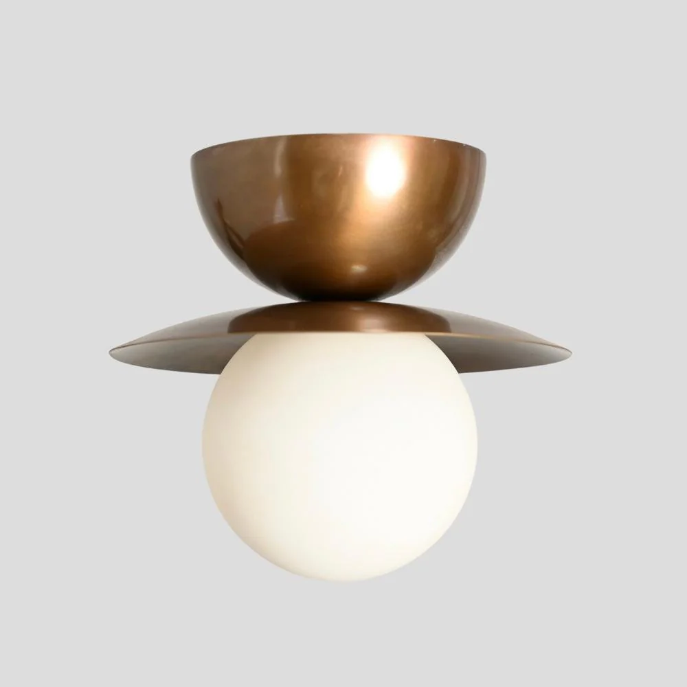 Flush mount Ceiling Light - Handmade Brass Fixtures