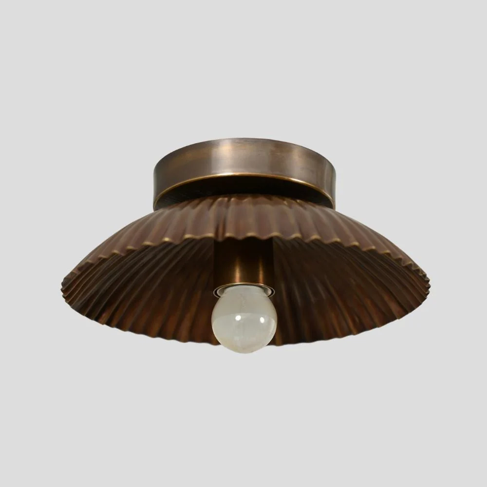 Brass Flush Mount Pendant - 1950s Vintage Ceiling Light