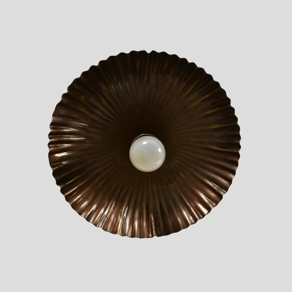Brass Flush Mount Pendant - 1950s Vintage Ceiling Light - Image 4