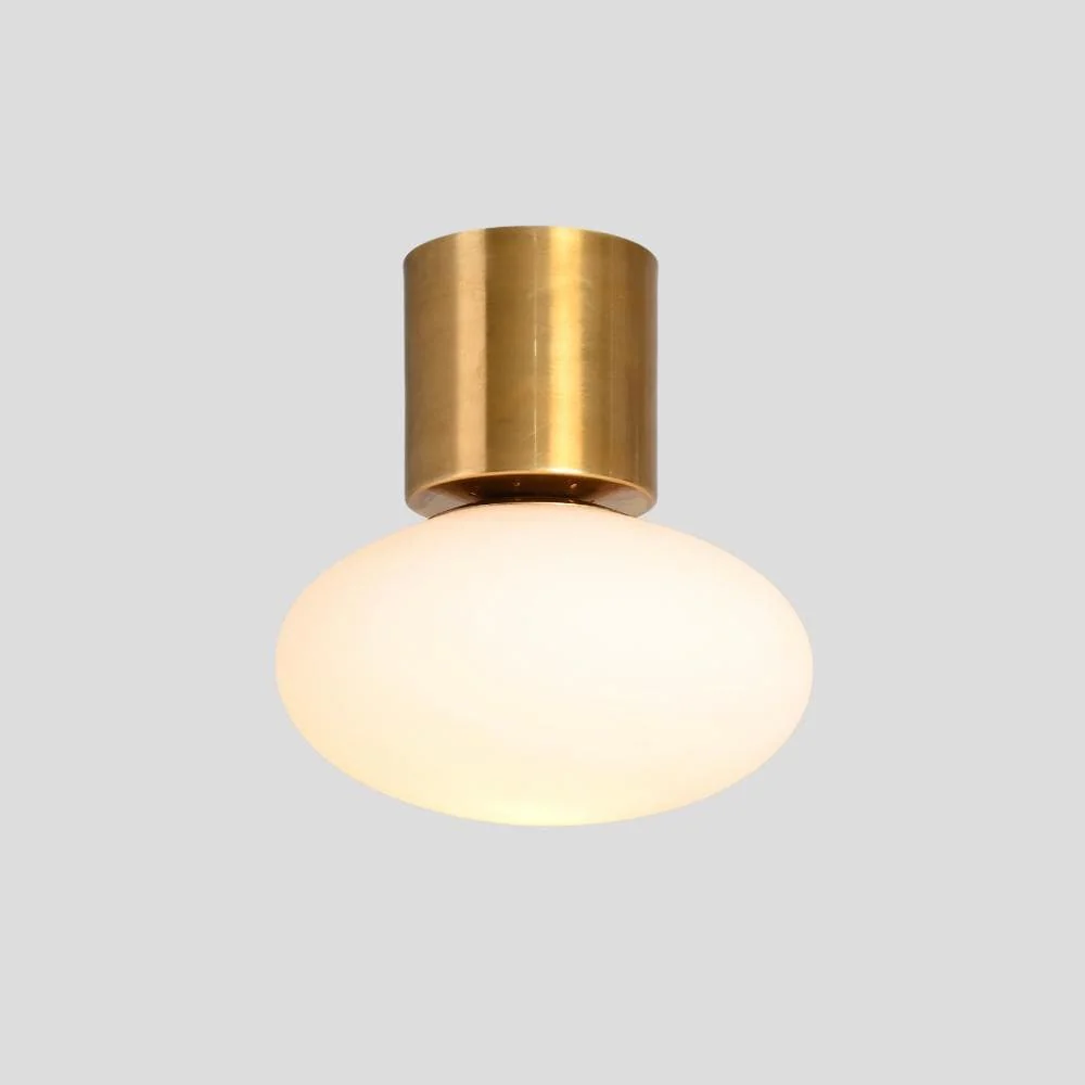 Brass Globe Light - Mid Century Flush Mount