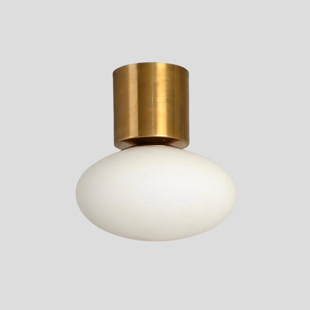 Brass Globe Light - Mid Century Flush Mount - Image 2