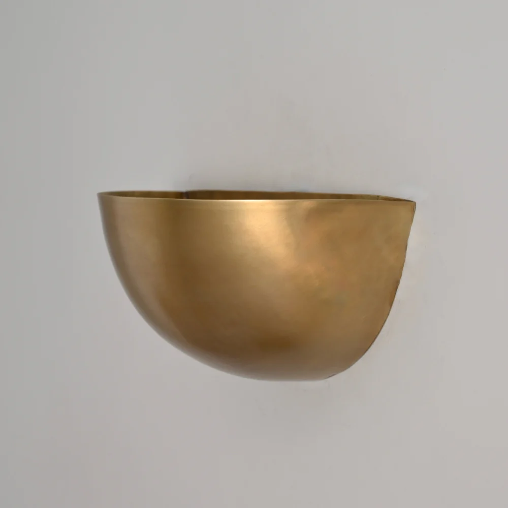 Half Moon Wall Lamp - Mid Century Brass Sconce - Image 2