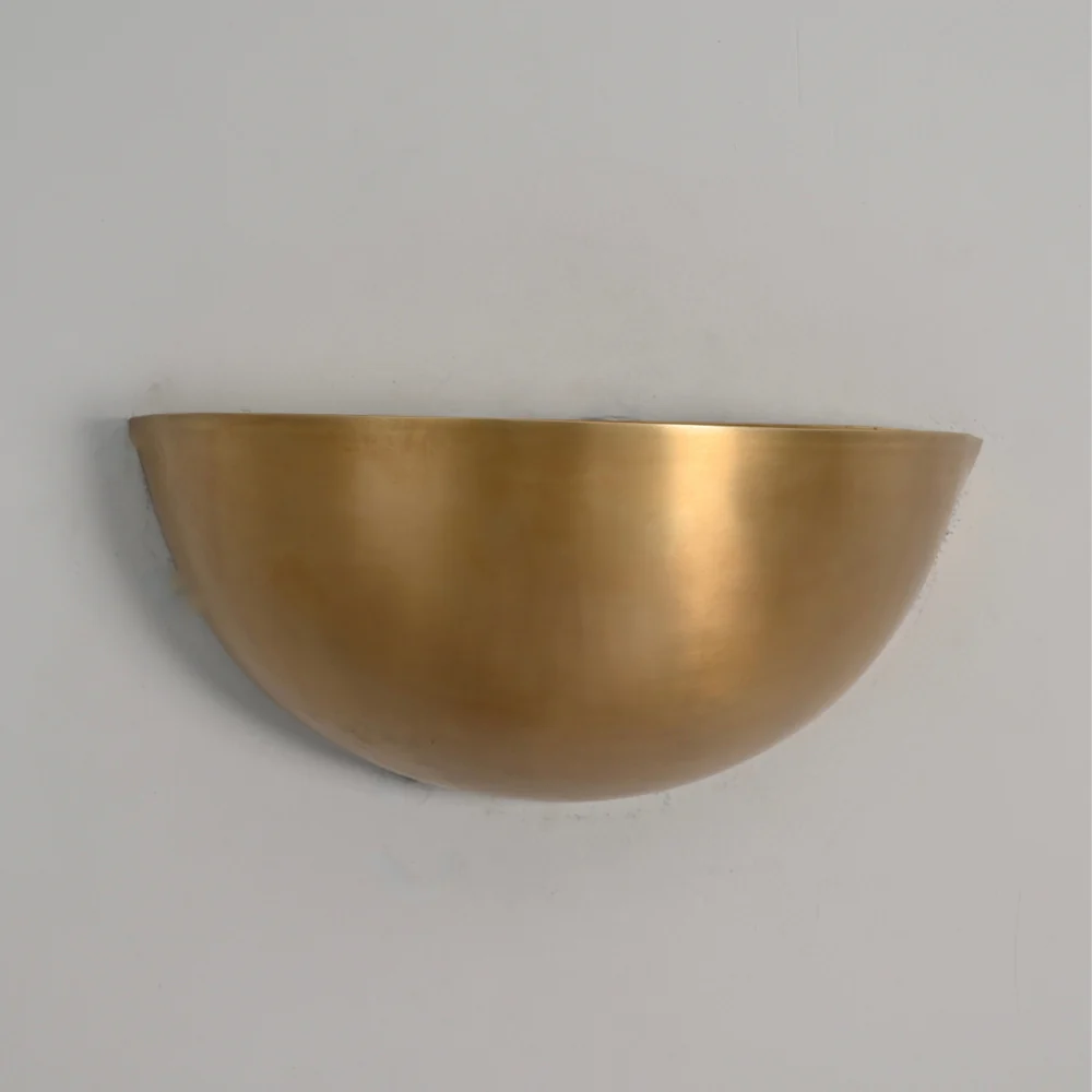Half Moon Wall Lamp - Mid Century Brass Sconce - Image 3