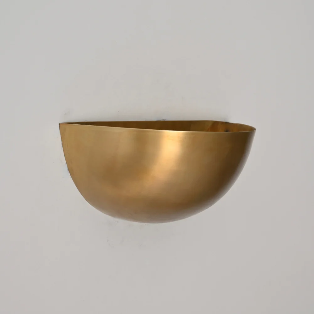Half Moon Wall Lamp - Mid Century Brass Sconce - Image 4