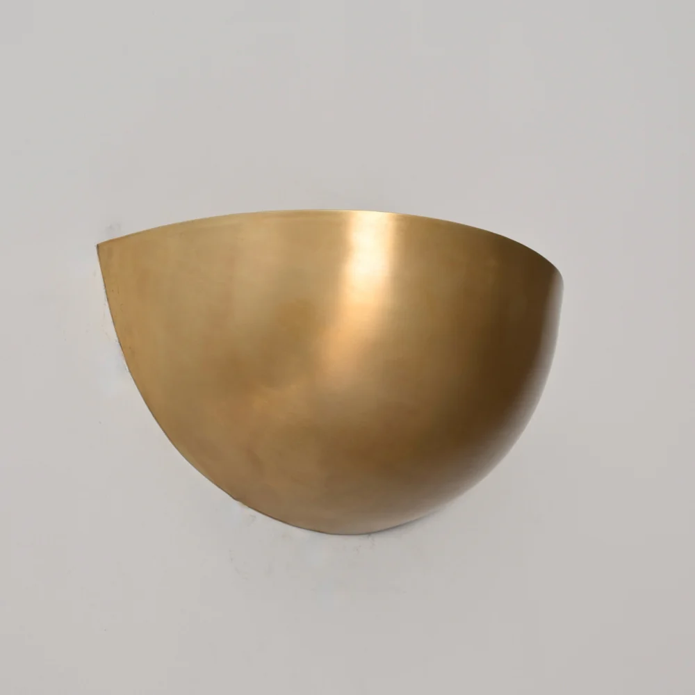Half Moon Wall Lamp - Mid Century Brass Sconce - Image 5