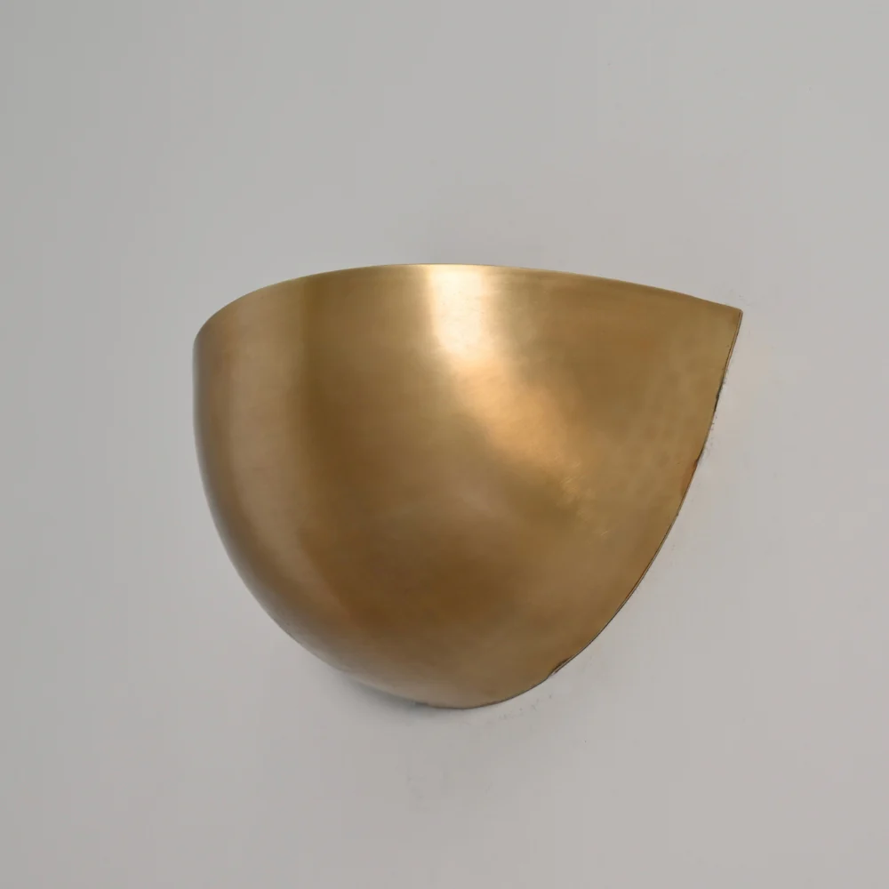 Half Moon Wall Lamp - Mid Century Brass Sconce - Image 7