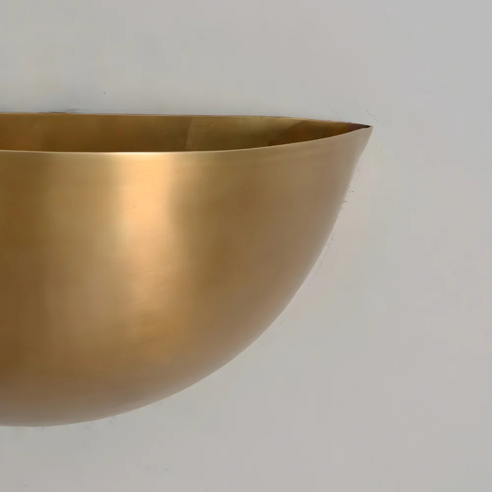 Half Moon Wall Lamp - Mid Century Brass Sconce - Image 8