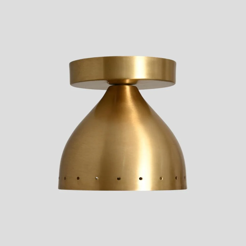Brass Perforated Flush Mount - Minimalistic Modern Light - Image 2