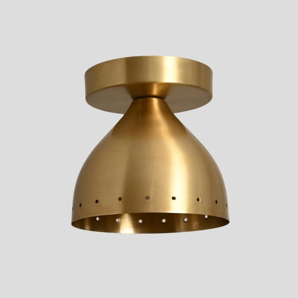 Brass Perforated Flush Mount - Minimalistic Modern Light - Image 3