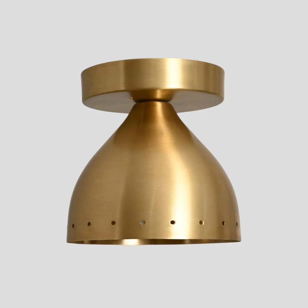Brass Perforated Flush Mount - Minimalistic Modern Light - Image 4