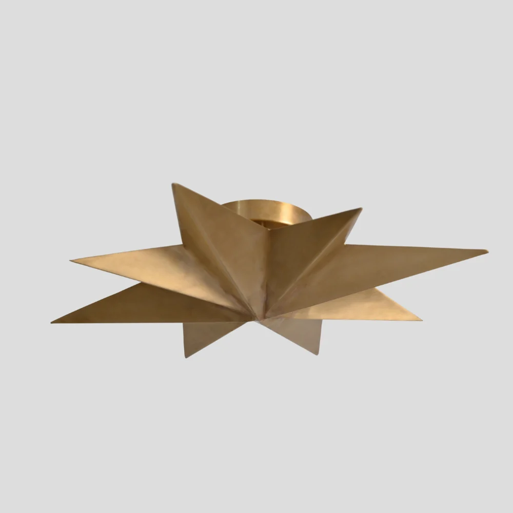 Brass Star Shade Flush Mount - Modern Starbust Chandelier