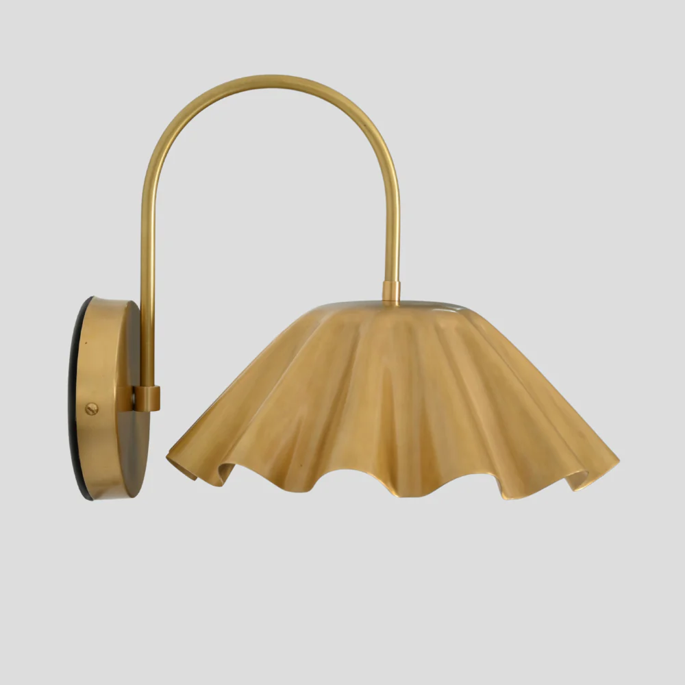 Curved Brass Flower Wall Sconce - Modern Bedside Light - Image 3