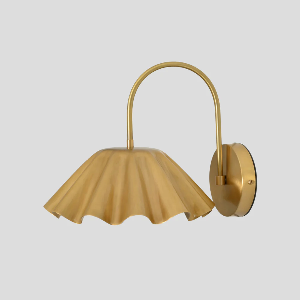 Curved Brass Flower Wall Sconce - Modern Bedside Light - Image 4