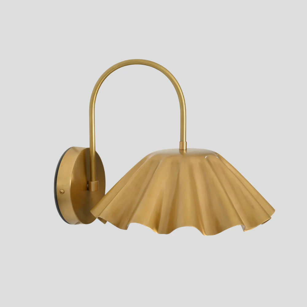Curved Brass Flower Wall Sconce - Modern Bedside Light - Image 5